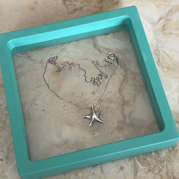 Tiffany & Co. Elsa Peretti Starfish Diamond Sterling Silver Necklace - Picture 14 of 15